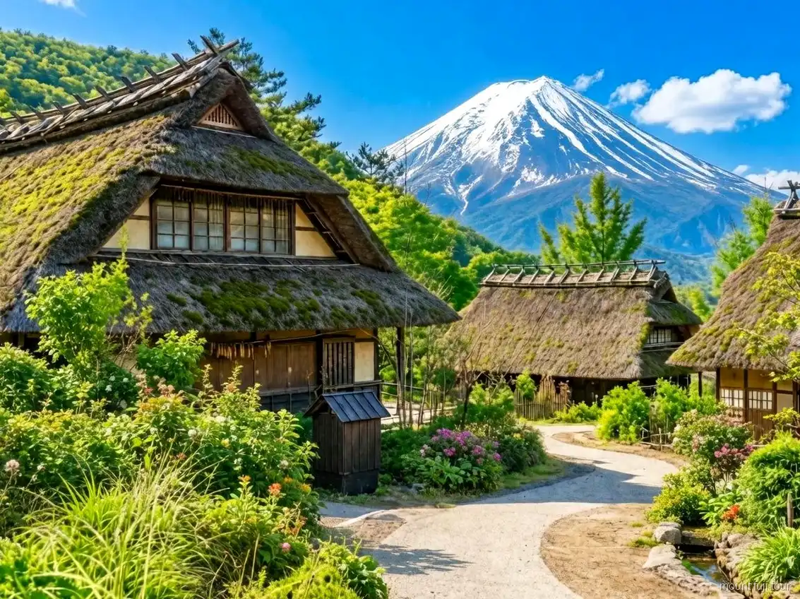 Étangs de source d'Oshino Hakkai sur l'excursion petit groupe au Mont Fuji