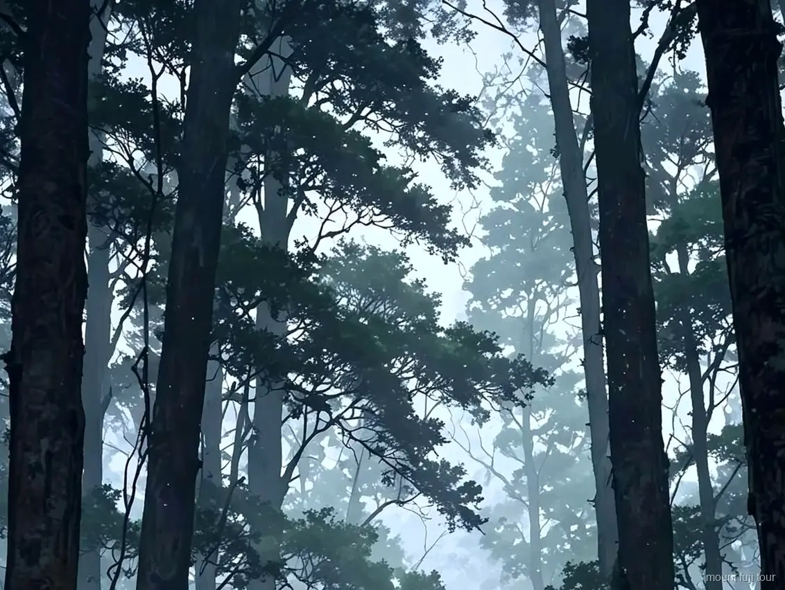 Blick auf den Kawaguchiko-See zum Abschluss der Mount Fuji Höhlen und Wald Tour