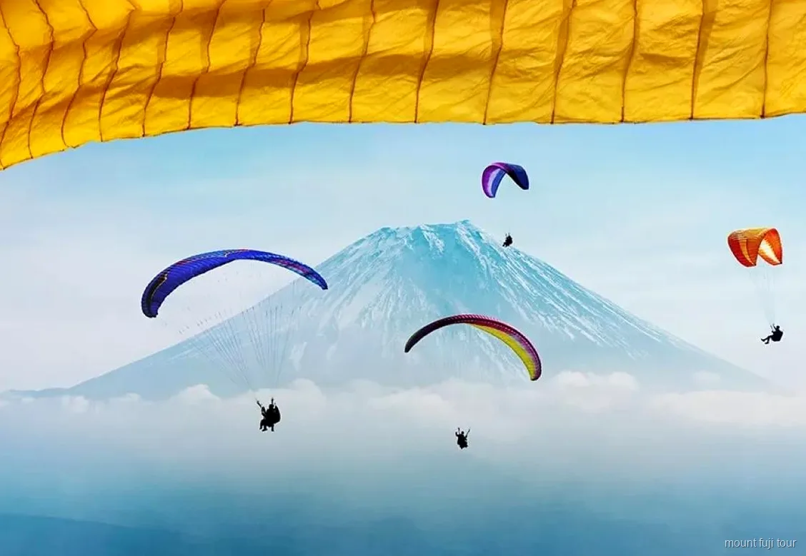 Mount Fuji Paragliding Erlebnis über der Asagiri-Hochebene
