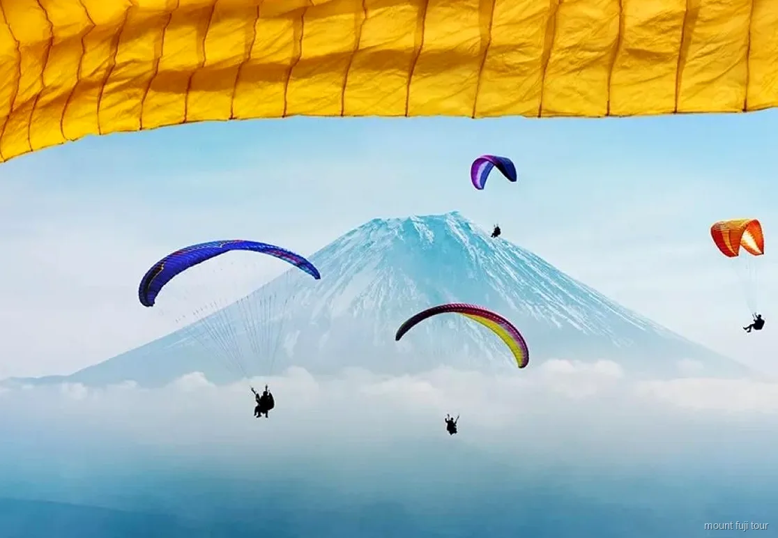 Mount Fuji paragliding experience over the Asagiri Plateau