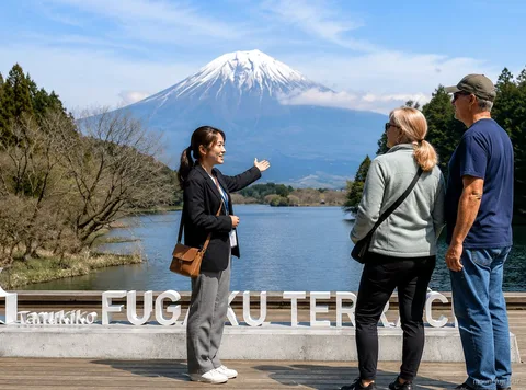 Mount Fuji Landausflug, Blick vom Tanuki-See nahe Shimizu