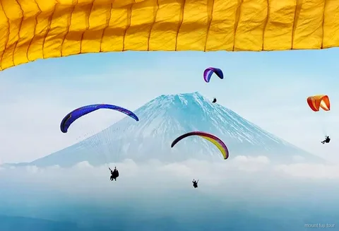 Esperienza di parapendio sul Monte Fuji sull'Altopiano di Asagiri