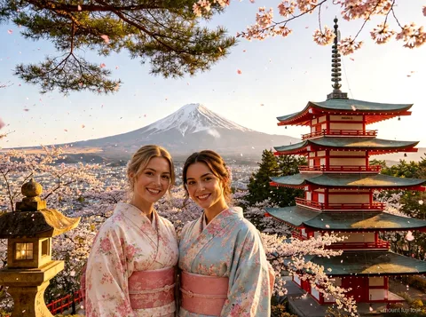 Riflesso all'alba del Monte Fuji sul Lago Yamanaka durante il tour fotografico